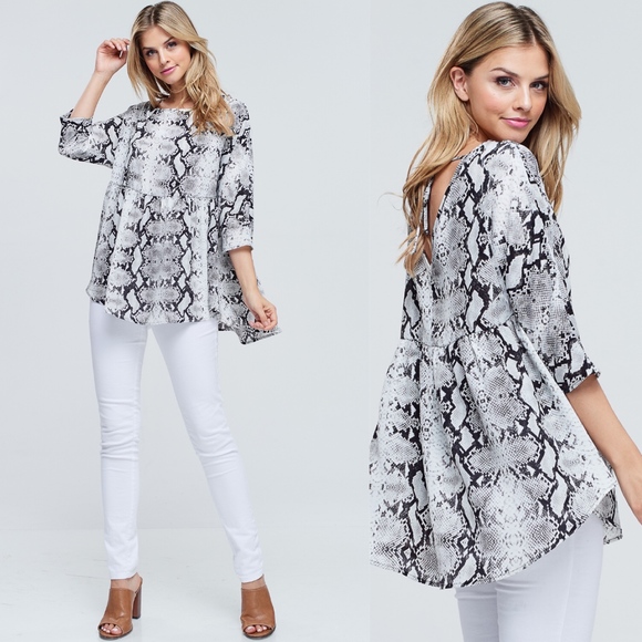 Bellanblue Tops - TINA Snake Print Blouse